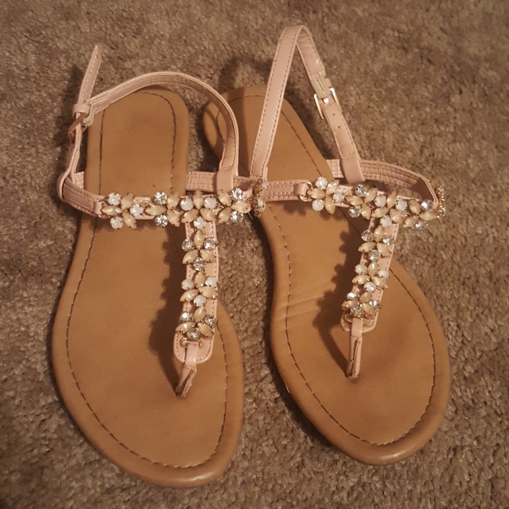 Pink jeweled sandals